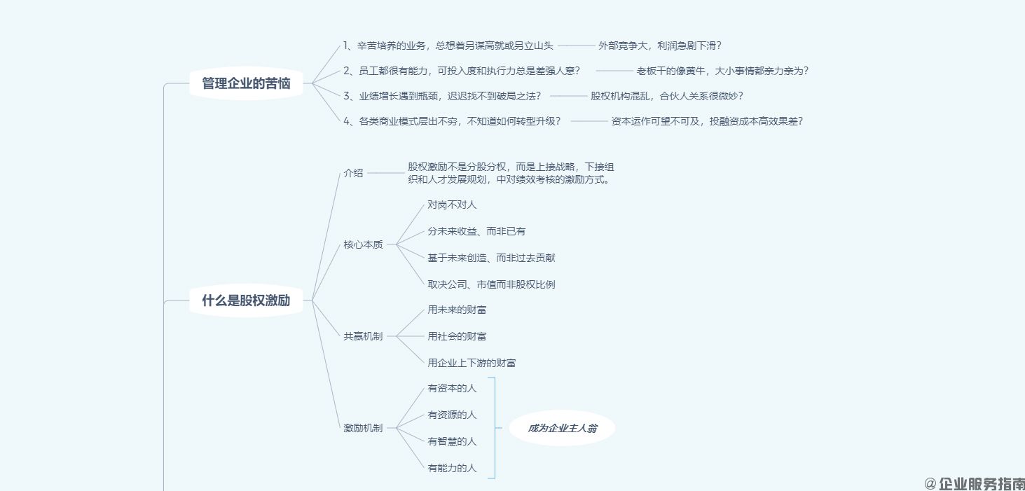 企业股权激励-导入股权激励、意义、陷阱，怎么进行股权激励思维导图资料